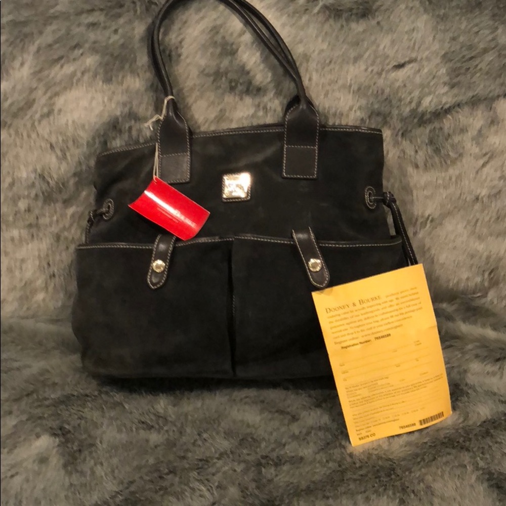 NWT Dooney & Bourke Charcoal June Bag suede